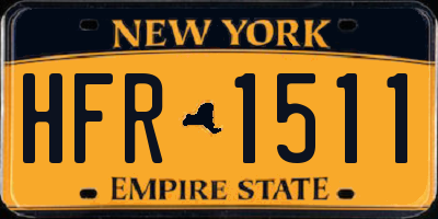 NY license plate HFR1511