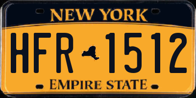 NY license plate HFR1512
