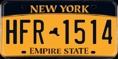 NY license plate HFR1514