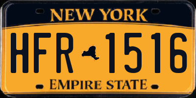 NY license plate HFR1516