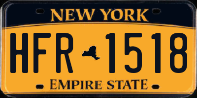 NY license plate HFR1518