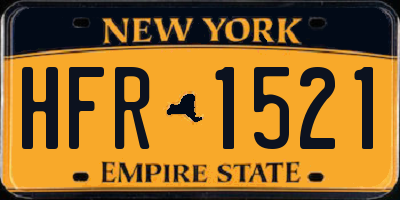 NY license plate HFR1521