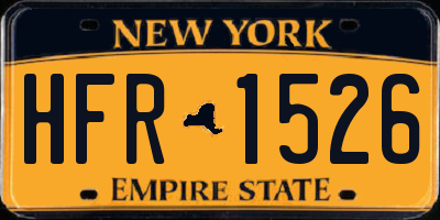 NY license plate HFR1526