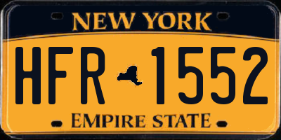 NY license plate HFR1552