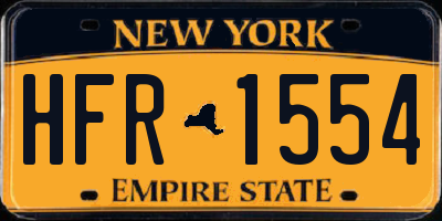 NY license plate HFR1554