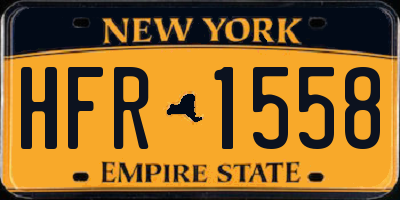 NY license plate HFR1558