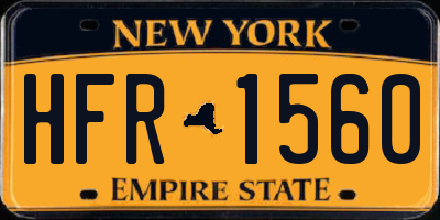 NY license plate HFR1560