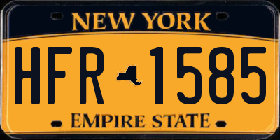 NY license plate HFR1585