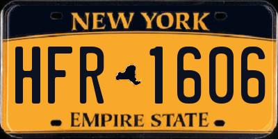 NY license plate HFR1606