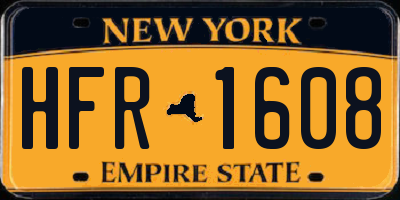 NY license plate HFR1608