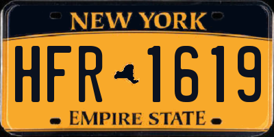 NY license plate HFR1619