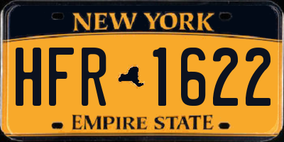 NY license plate HFR1622