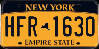 NY license plate HFR1630