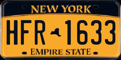 NY license plate HFR1633