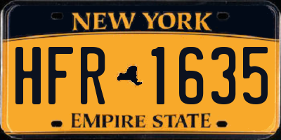 NY license plate HFR1635