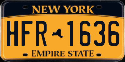 NY license plate HFR1636