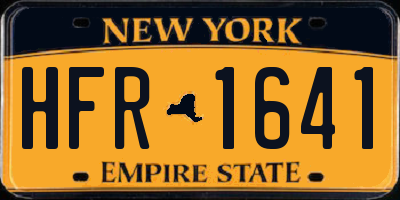 NY license plate HFR1641