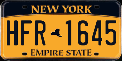 NY license plate HFR1645