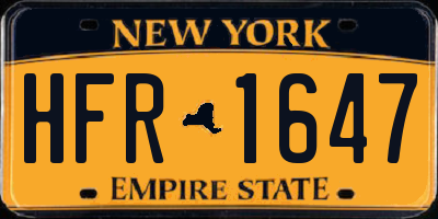 NY license plate HFR1647