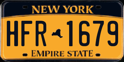 NY license plate HFR1679