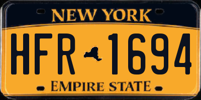 NY license plate HFR1694