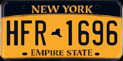 NY license plate HFR1696