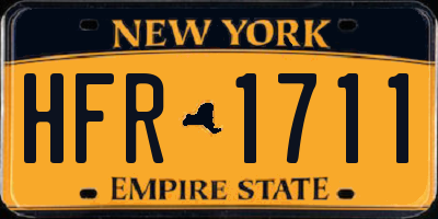 NY license plate HFR1711