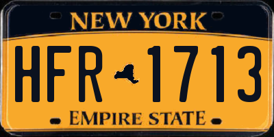NY license plate HFR1713