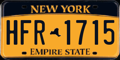 NY license plate HFR1715