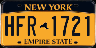 NY license plate HFR1721