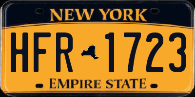 NY license plate HFR1723