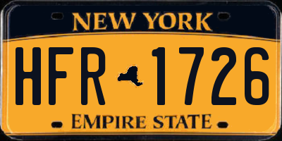 NY license plate HFR1726