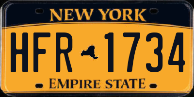 NY license plate HFR1734