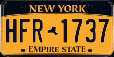 NY license plate HFR1737