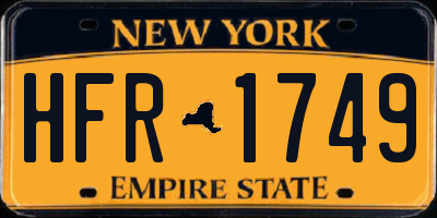 NY license plate HFR1749