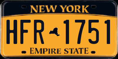 NY license plate HFR1751