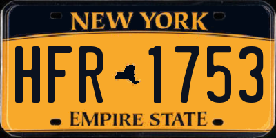 NY license plate HFR1753
