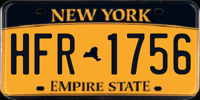 NY license plate HFR1756