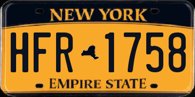 NY license plate HFR1758
