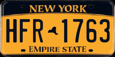 NY license plate HFR1763