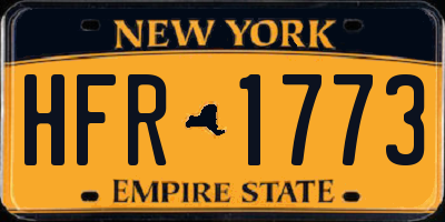NY license plate HFR1773