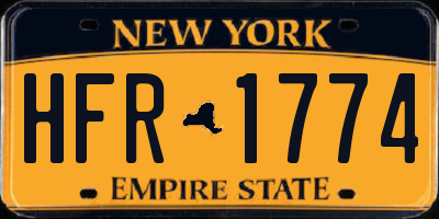 NY license plate HFR1774