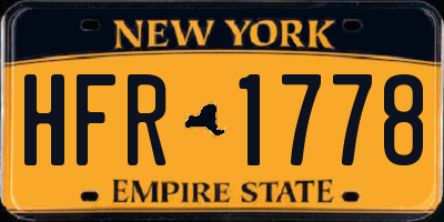 NY license plate HFR1778