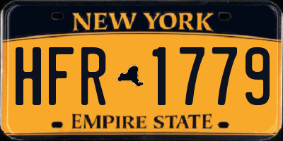 NY license plate HFR1779
