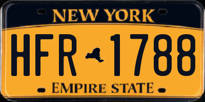 NY license plate HFR1788