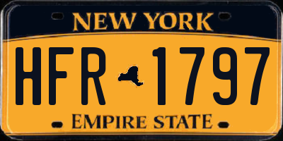 NY license plate HFR1797