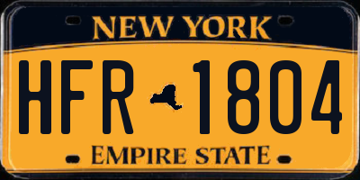NY license plate HFR1804