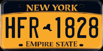 NY license plate HFR1828