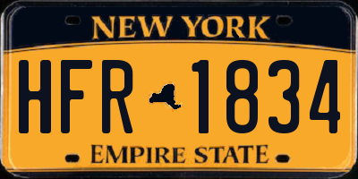 NY license plate HFR1834