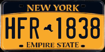 NY license plate HFR1838